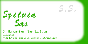 szilvia sas business card
